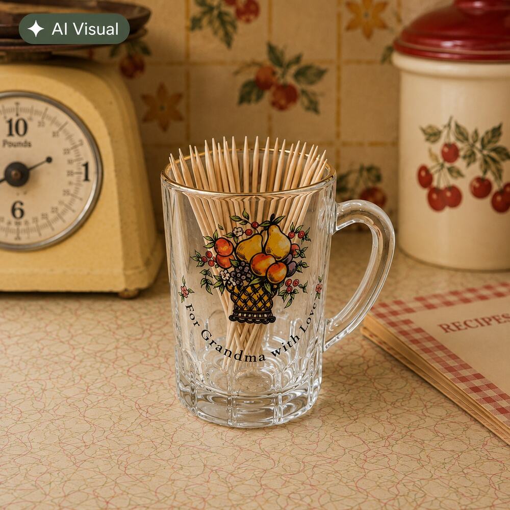 👵🏻Vintage Grandma Mini Mug 🎁 Shot Glass Toothpick Holder💐Nostalgic Gift